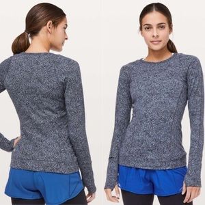 Lululemon Cypress Kiss Long Sleeve in Fusion Jacquard Black Violet Viola